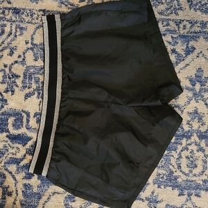 Victoria's Secret Victoria Sport sz medium black silver athletic shorts WS87